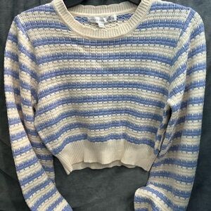 Altar'd State Blue and Cream Striped Sweater